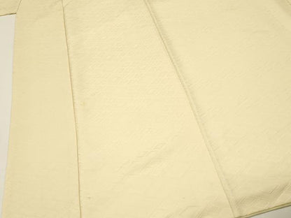平和屋着物■上質な色無地　菱地紋　鳥の子色　正絹　逸品　DABH4491qp