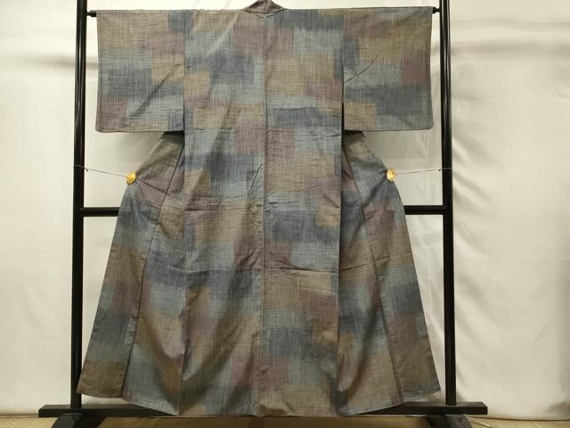 平和屋着物■上質な紬　抽象文　正絹　逸品　DABH4493qp