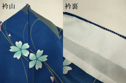 平和屋着物▽小紋　単衣　舞桜文　洗える着物　DABH4546du