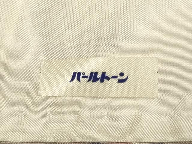平和屋着物▽上質な小紋　単衣　紬地　洋花文　正絹　逸品　DABH4565du