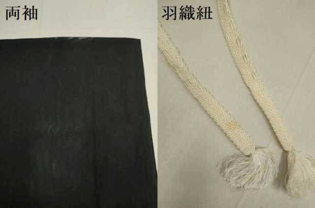 平和屋着物▽羽織　スリーシーズン　春夏秋　塵除け　笹文　黒地　正絹　逸品　DABH4579du