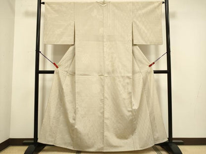 平和屋着物▽本塩沢　単衣　110亀甲　吉祥文　正絹　逸品　DABH4602du
