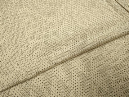 平和屋着物▽本塩沢　単衣　110亀甲　吉祥文　正絹　逸品　DABH4602du