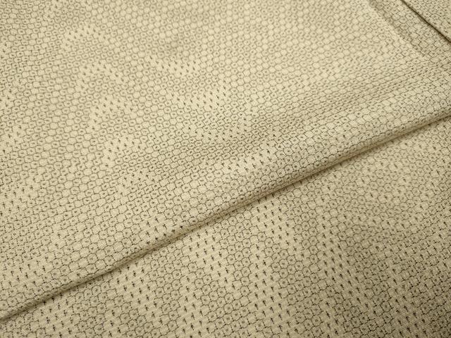 平和屋着物▽本塩沢　単衣　110亀甲　吉祥文　正絹　逸品　DABH4602du