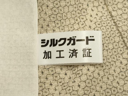 平和屋着物▽本塩沢　単衣　110亀甲　吉祥文　正絹　逸品　DABH4602du