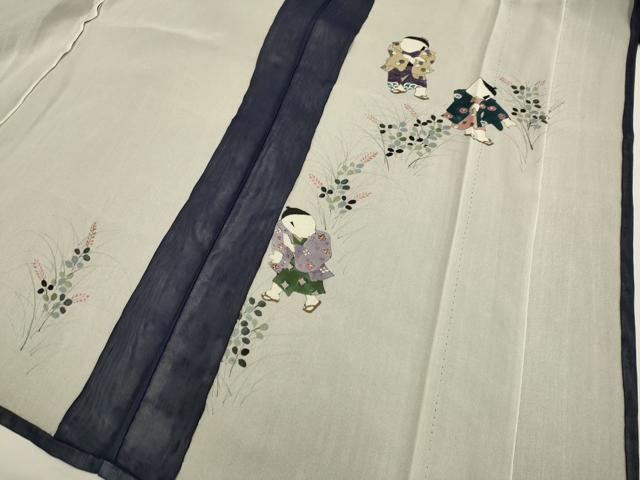 平和屋着物▽訪問着　無双　紗袷　紗×紗　童子　正絹　逸品　DABH4603du