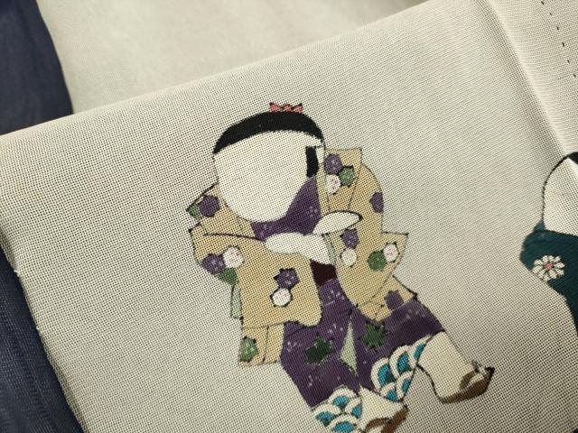 平和屋着物▽訪問着　無双　紗袷　紗×紗　童子　正絹　逸品　DABH4603du