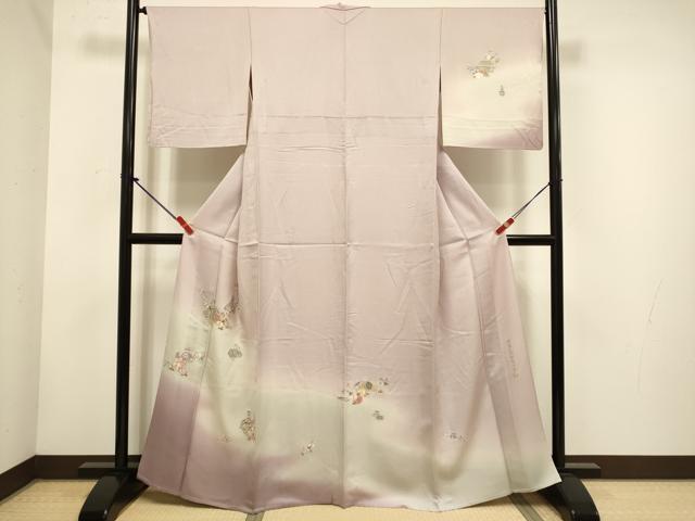 平和屋着物▽中国三大刺繍 スワトウ刺繍 汕頭刺繍 相良刺繍 総刺繍 訪問着 単衣 中国秘蔵彩陶の美 暈し染め 正絹 逸品 DABH4613du