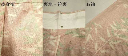 平和屋着物▽上質な紬　単衣　草葉文　正絹　逸品　未使用　DABH4615du