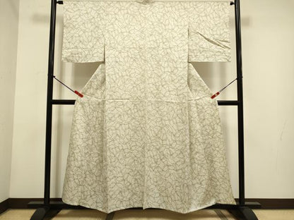 平和屋着物▽上質な小紋　単衣　舞蝶文　正絹　逸品　DABH4617du