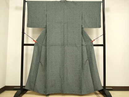 平和屋着物▽上質な小紋　単衣　萩　正絹　逸品　DABH4621du