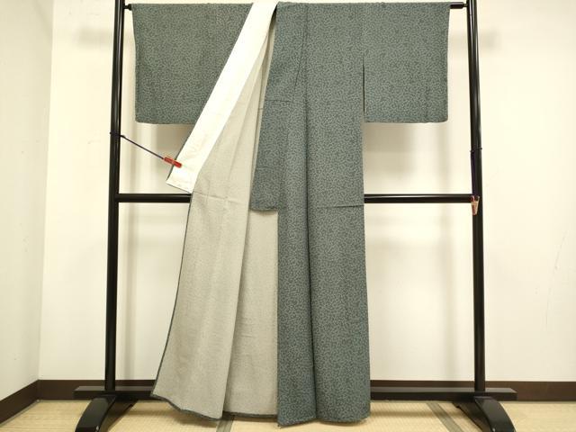 平和屋着物▽上質な小紋　単衣　萩　正絹　逸品　DABH4621du