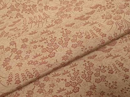 平和屋着物▽江戸小紋　単衣　草花文　松竹梅　反端付き　正絹　逸品　DABH4622du