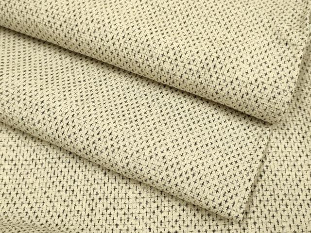 平和屋着物▽上質なお召　単衣　十字絣　正絹　逸品　DABH4626du