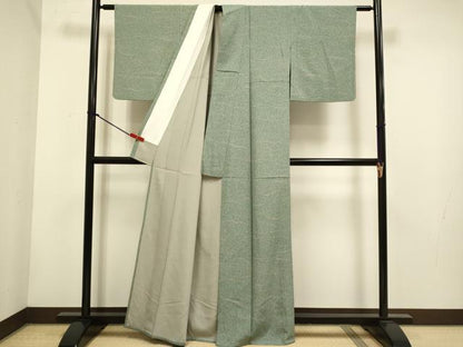 平和屋着物▽上質な小紋　単衣　芝文　金彩　正絹　逸品　DABH4635du