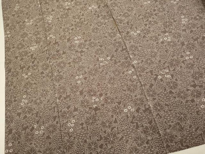 平和屋着物▽上質な小紋　単衣　花楓文　正絹　逸品　DABH4637du