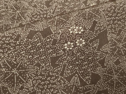 平和屋着物▽上質な小紋　単衣　花楓文　正絹　逸品　DABH4637du