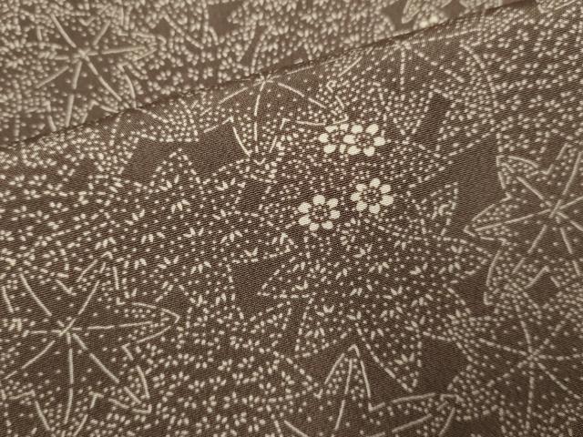 平和屋着物▽上質な小紋　単衣　花楓文　正絹　逸品　DABH4637du