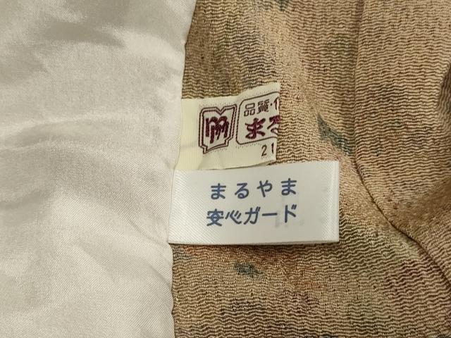 平和屋着物▽上質な小紋　単衣　草花文　鬼しぼ縮緬　まるやま扱い　正絹　逸品　DABH4638du