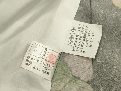 平和屋着物▽小紋　単衣　葡萄蔦の葉文　金彩　洗える着物　DABH4641du