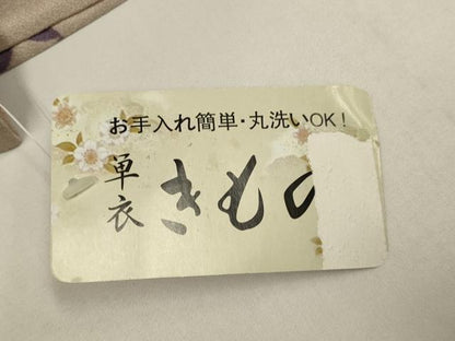 平和屋着物▽小紋　単衣　七宝文　洗える着物　未使用　DABH4642du