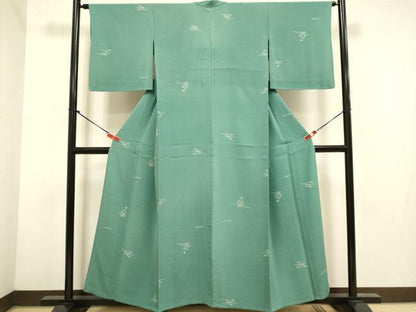 平和屋着物▽上質な小紋　単衣　流水花文　正絹　逸品　DABH4644du
