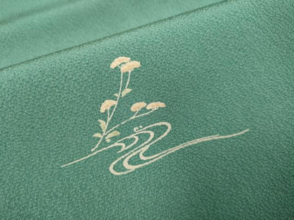 平和屋着物▽上質な小紋　単衣　流水花文　正絹　逸品　DABH4644du