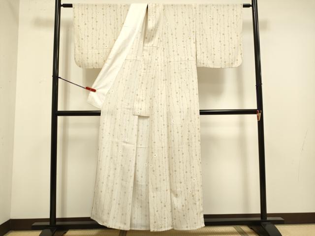 平和屋着物▽小紋　単衣　枝垂れ桜文　洗える着物　DABH4649du