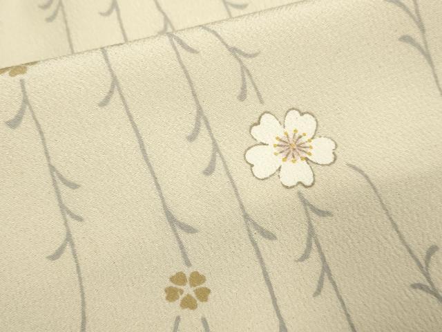 平和屋着物▽小紋　単衣　枝垂れ桜文　洗える着物　DABH4649du