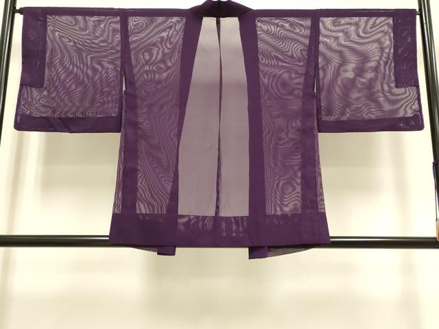 平和屋着物▽羽織　スリーシーズン　春夏秋　塵除け　蒲葡色　正絹　逸品　DABH4663du