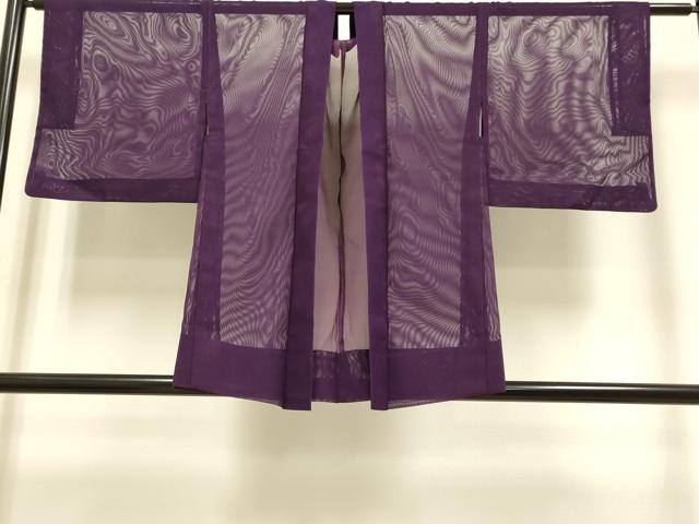 平和屋着物▽羽織　スリーシーズン　春夏秋　塵除け　蒲葡色　正絹　逸品　DABH4663du