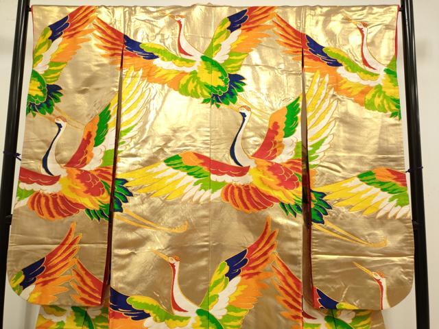 平和屋本店●色打掛　お引きずり　和装　婚礼　結婚式　花嫁　神社挙式　唐織　飛鶴文　金糸　逸品　DABH4668du
