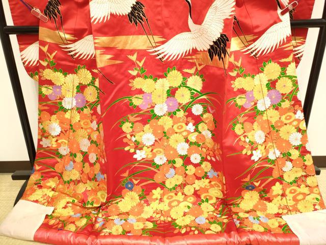平和屋本店●色打掛　お引きずり　和装　婚礼　結婚式　花嫁　神社挙式　唐織　飛鶴花文　金銀糸　逸品　DABH4671du