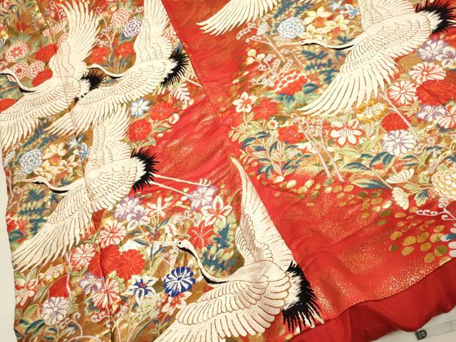 平和屋本店●色打掛　お引きずり　和装　婚礼　結婚式　花嫁　神社挙式　唐織　飛鶴花文　金糸　逸品　DABH4672du