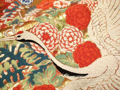 平和屋本店●色打掛　お引きずり　和装　婚礼　結婚式　花嫁　神社挙式　唐織　飛鶴花文　金糸　逸品　DABH4672du