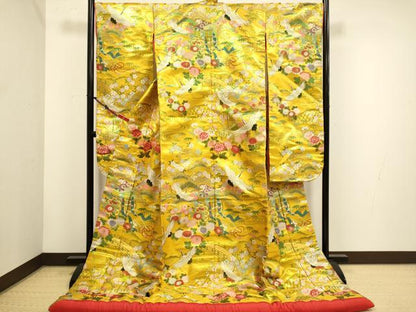平和屋本店●色打掛　お引きずり　和装　婚礼　結婚式　花嫁　神社挙式　御所車飛鶴花文　逸品　DABH4673du