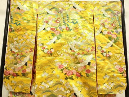 平和屋本店●色打掛　お引きずり　和装　婚礼　結婚式　花嫁　神社挙式　御所車飛鶴花文　逸品　DABH4673du
