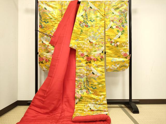 平和屋本店●色打掛　お引きずり　和装　婚礼　結婚式　花嫁　神社挙式　御所車飛鶴花文　逸品　DABH4673du
