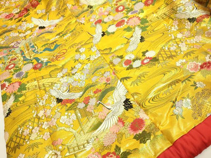 平和屋本店●色打掛　お引きずり　和装　婚礼　結婚式　花嫁　神社挙式　御所車飛鶴花文　逸品　DABH4673du