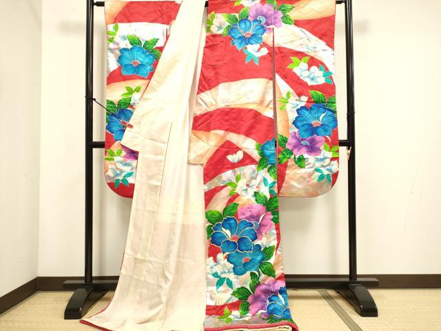 平和屋本店●お引きずり・お引き摺り・引き振袖　和装　結婚式　舞妓　芸妓　芸者　衣装　駒刺繍　舞花文　銀彩　逸品　DABH4674du