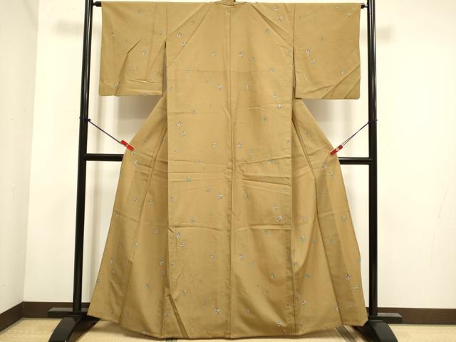 平和屋着物▽小紋　単衣　南天文　洗える着物　DABH4680du