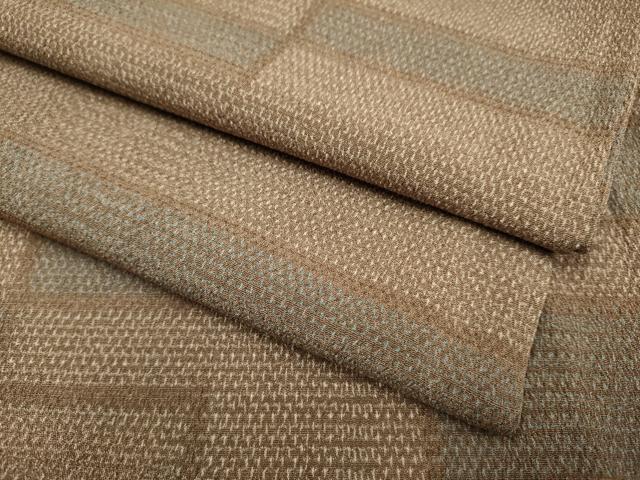 平和屋着物▽本塩沢　単衣　幾何学文様　正絹　逸品　DABH4681du