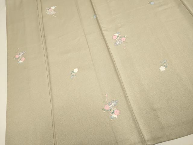 平和屋着物▽上質な小紋　単衣　舞桜文　正絹　逸品　未使用　DABH4682du