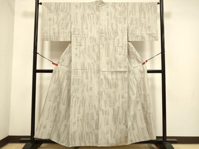 平和屋着物▽本場結城紬　単衣　100亀甲　短冊文　正絹　逸品　DABH4686du