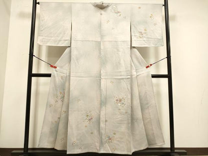 平和屋着物▽訪問着　単衣　草花文　暈し染め　正絹　逸品　DABH4704du