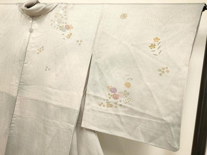 平和屋着物▽訪問着　単衣　草花文　暈し染め　正絹　逸品　DABH4704du