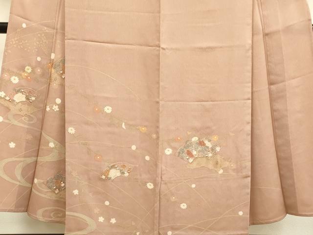 平和屋着物▽中国三大刺繍　スワトウ刺繍　汕頭刺繍　訪問着　単衣　地紙花文　正絹　逸品　DABH4711du