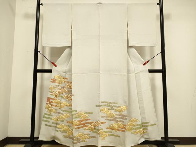 平和屋着物▽豪華色留袖　単衣　駒刺繍　霞松文　金銀彩　正絹　逸品　DABH4715du