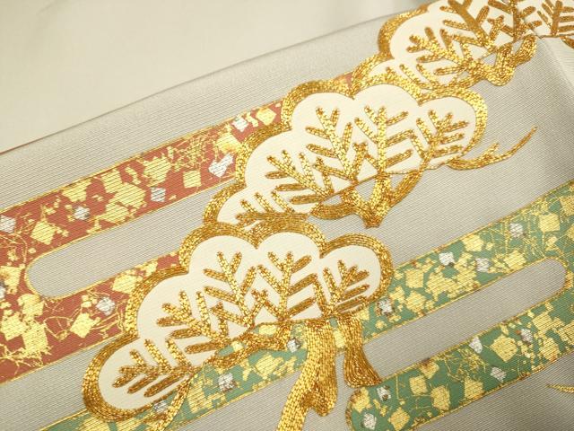 平和屋着物▽豪華色留袖　単衣　駒刺繍　霞松文　金銀彩　正絹　逸品　DABH4715du