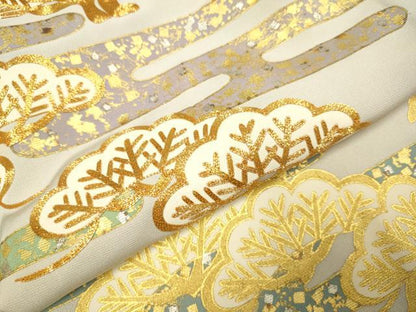 平和屋着物▽豪華色留袖　単衣　駒刺繍　霞松文　金銀彩　正絹　逸品　DABH4715du